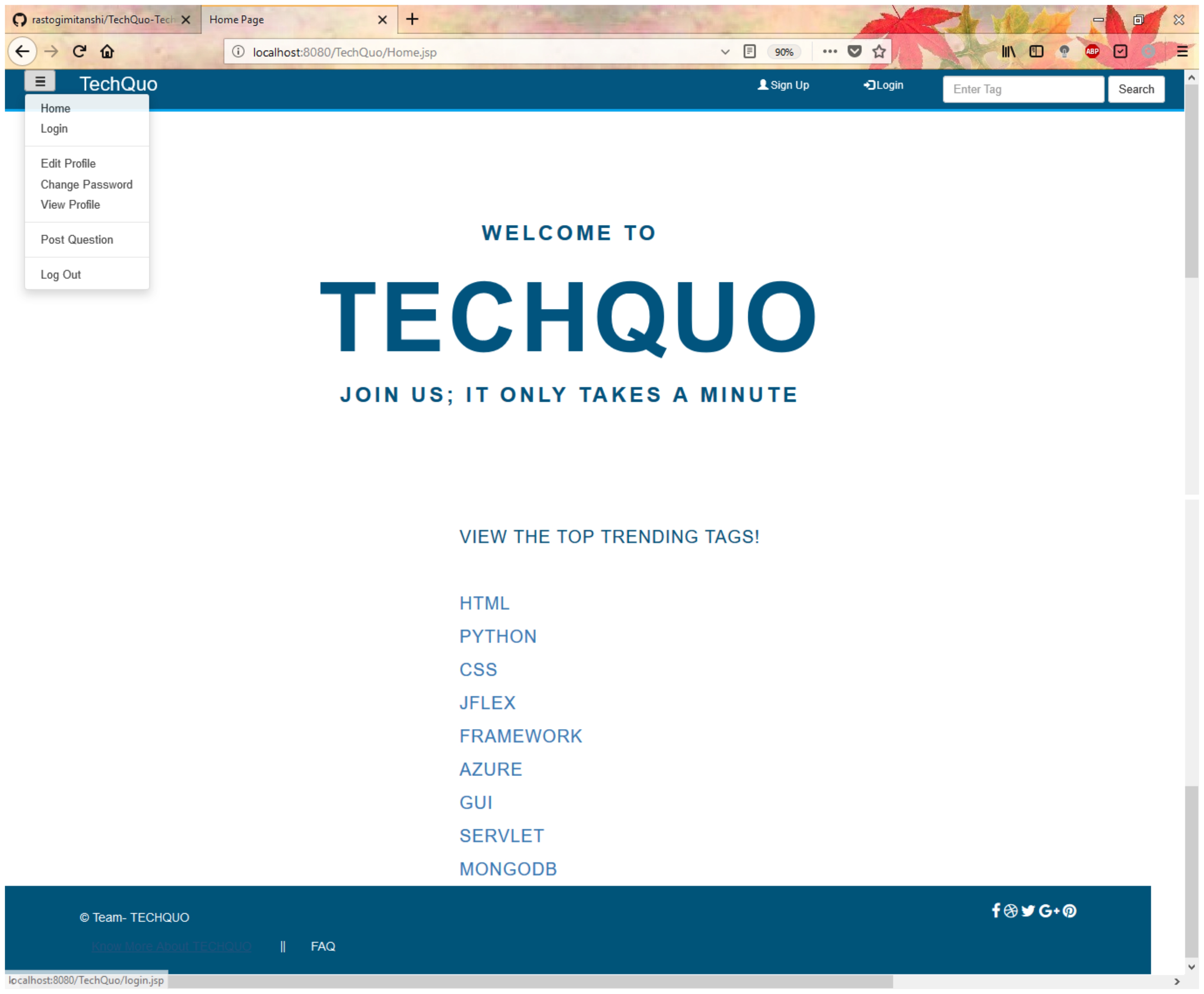 TechQuo - A Java based Technical Discussion Forum